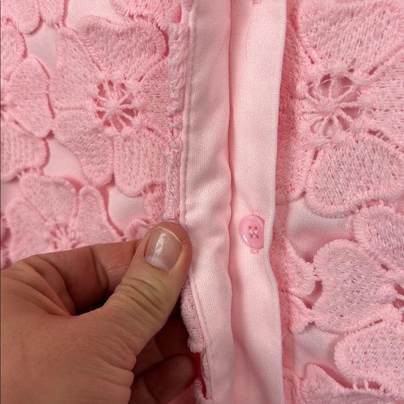 NWT Petal & Pup Tallie Button Up Pink Floral Mini Dress - 16 - Picture 7 of 9